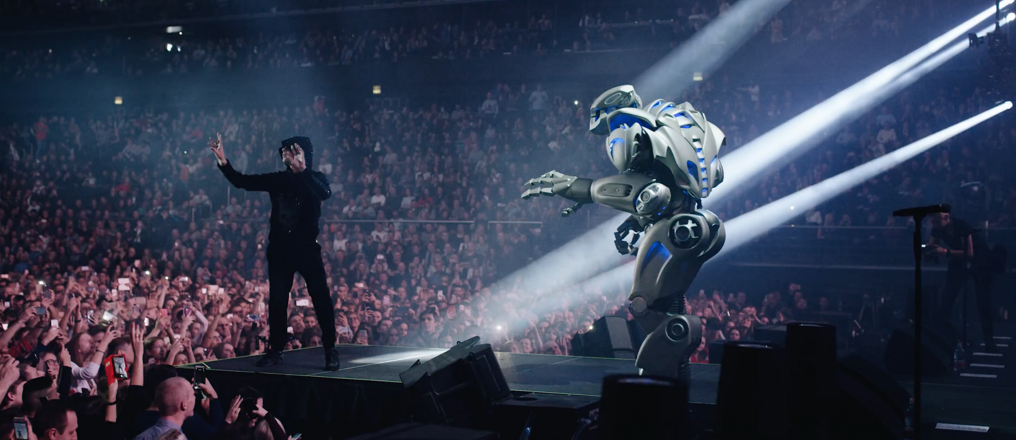 Titan the Robot on stage with Sea in Kaunas, Lithuania.