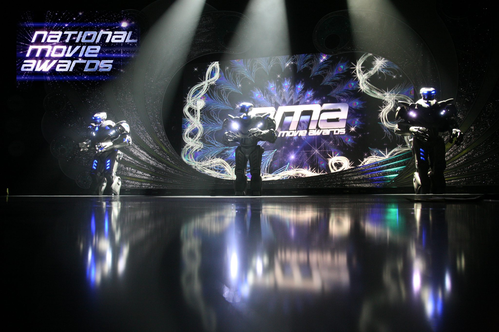 Titan the Robot on stage at the National Movie Awards at Wembley Arena, London.