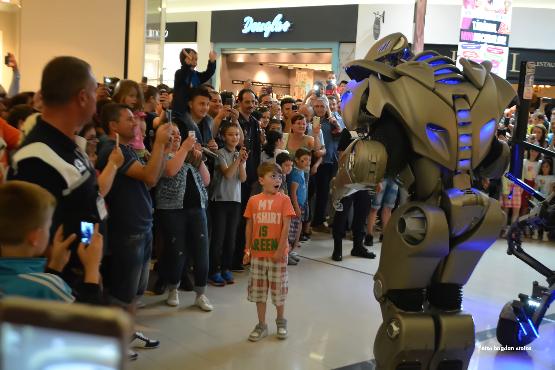 Titan the Robot in a shopping mall in Romania. 