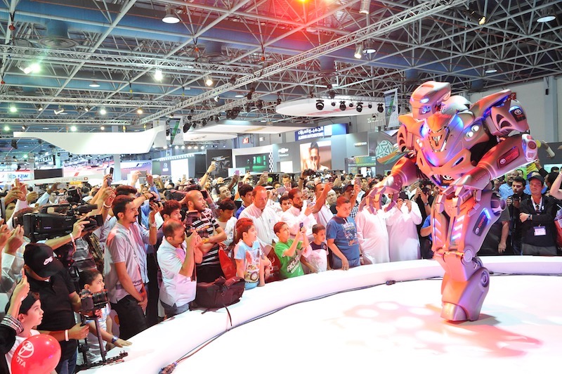 Titan the Robot activating the Toyota Stand at the Saudi Motor Show