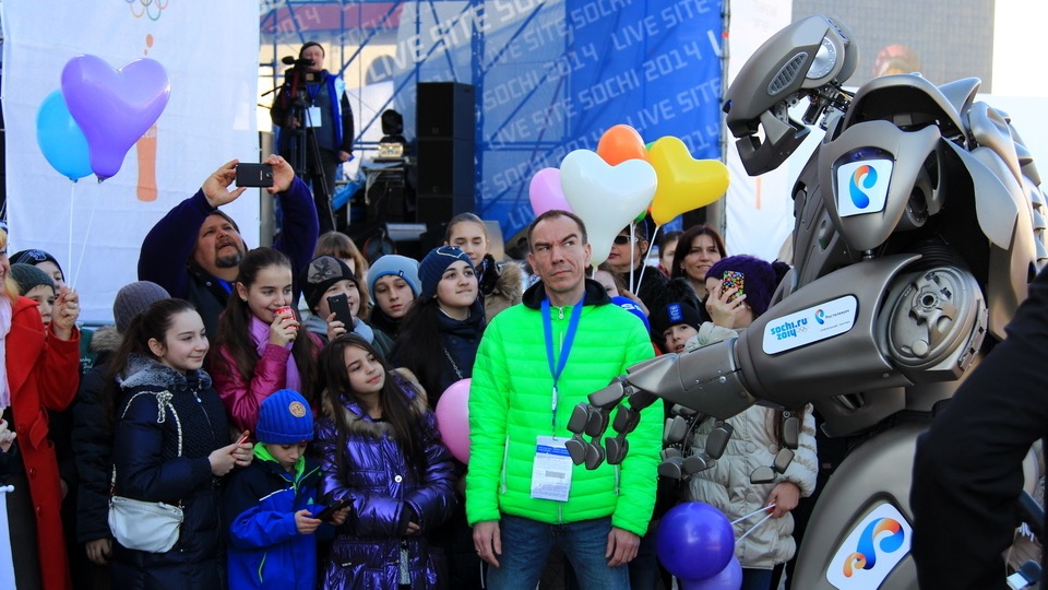 Titan the Robot at the Sochi Winter Olympics in Russia.