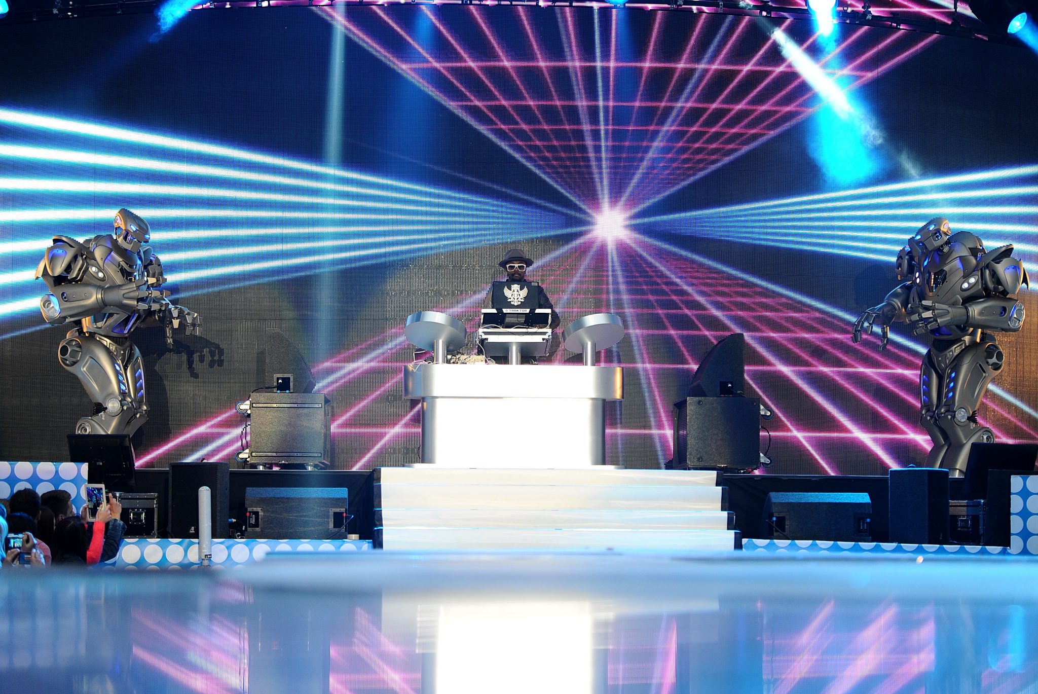 Titan the performs with Will.i.am during Capital FM's Summertime Ball at Wembley Stadium, London.