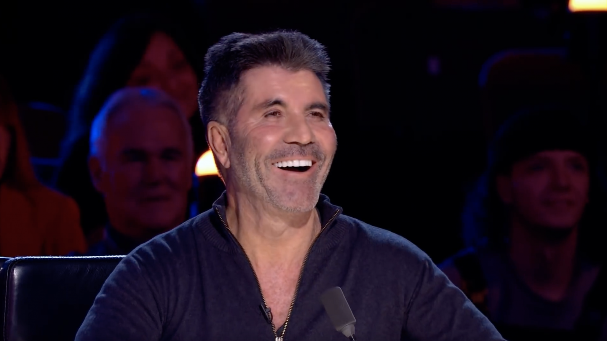 Simon Cowell laughing at Titan the Robot during his Britain's Got Talent audition at the London Palladium. #BGT
